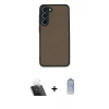 MARSİLYAN™- Galaxy S23 Plus Kılıf Ahenk Çizgi Serisi - Siyah Joko Magic 5D Cam + Kamera Lens Koruma Cam - SF