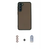 MARSİLYAN™- Galaxy S23 Plus Kılıf Ahenk Çizgi Serisi - Siyah Joko Magic 5D Cam + Metal Kamera Lens - KI