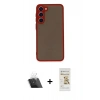 MARSİLYAN™- Galaxy S23 Plus Kılıf Ahenk Çizgi Serisi - Siyah Mat Seramik Nano Ekran Koruyucu + Kamera Lens Koruma Cam - SF