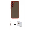 MARSİLYAN™- Galaxy S23 Plus Kılıf Ahenk Çizgi Serisi - Siyah Seramik Nano Ekran Koruyucu + Metal Kamera Lens - KI