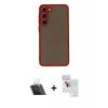 MARSİLYAN™- Galaxy S23 Plus Kılıf Ahenk Çizgi Serisi - Siyah Seramik Nano Ekran Koruyucu + Kamera Lens Koruma Cam - SF