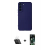 MARSİLYAN™- Galaxy S23 Plus Kılıf Ahenk Serisi - Şeffaf 360 Full Body Arka Koruyucu + Kamera Lens Koruma Cam - SF