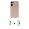 MARSİLYAN™- Galaxy S23 Plus Kılıf Ahenk Serisi - Şeffaf Pasifik Cam Ekran Koruyucu + Metal Kamera Lens - KI