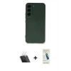 MARSİLYAN™- Galaxy S23 Plus Kılıf Ahenk Serisi - Şeffaf Pasifik Cam Ekran Koruyucu + Şeffaf Kamera Lens Koruma Cam