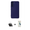 MARSİLYAN™- Galaxy S23 Plus Kılıf Ahenk Serisi - Şeffaf Pasifik Cam Ekran Koruyucu + Şeffaf Kamera Lens Koruma Cam