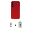 MARSİLYAN™- Galaxy S23 Plus Kılıf Ahenk Serisi - Şeffaf Polymer Nano Ekran Koruyucu + Metal Kamera Lens - KI