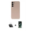 MARSİLYAN™- Galaxy S23 Plus Kılıf Ahenk Serisi - Siyah 360 Mat Full Body Arka Koruyucu + Kamera Lens Koruma Cam - SF