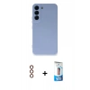 MARSİLYAN™- Galaxy S23 Plus Kılıf Ahenk Serisi - Siyah 5D Eko Cam Ekran Koruyucu + Metal Kamera Lens - KI