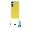 MARSİLYAN™- Galaxy S23 Plus Kılıf Ahenk Serisi - Siyah 5D Eko Cam Ekran Koruyucu + Metal Kamera Lens - KI