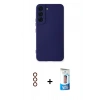 MARSİLYAN™- Galaxy S23 Plus Kılıf Ahenk Serisi - Siyah 5D Eko Cam Ekran Koruyucu + Metal Kamera Lens - KI