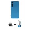 MARSİLYAN™- Galaxy S23 Plus Kılıf Ahenk Serisi - Siyah 5D Eko Cam Ekran Koruyucu + Kamera Lens Koruma Cam - SF