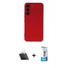 MARSİLYAN™- Galaxy S23 Plus Kılıf Ahenk Serisi - Siyah 5D Eko Cam Ekran Koruyucu + Kamera Lens Koruma Cam - SF