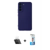 MARSİLYAN™- Galaxy S23 Plus Kılıf Ahenk Serisi - Siyah 5D Eko Cam Ekran Koruyucu + Kamera Lens Koruma Cam - SF