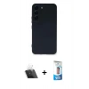 MARSİLYAN™- Galaxy S23 Plus Kılıf Ahenk Serisi - Siyah 5D Eko Cam Ekran Koruyucu + Kamera Lens Koruma Cam - SF