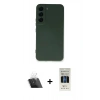 MARSİLYAN™- Galaxy S23 Plus Kılıf Ahenk Serisi - Siyah 5D Hayalet Cam Ekran Koruyucu + Kamera Lens Koruma Cam - SF