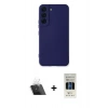 MARSİLYAN™- Galaxy S23 Plus Kılıf Ahenk Serisi - Siyah 5D Hayalet Cam Ekran Koruyucu + Kamera Lens Koruma Cam - SF