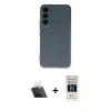MARSİLYAN™- Galaxy S23 Plus Kılıf Ahenk Serisi - Siyah 5D Hayalet Cam Ekran Koruyucu + Kamera Lens Koruma Cam - SF