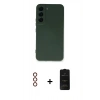 MARSİLYAN™- Galaxy S23 Plus Kılıf Ahenk Serisi - Siyah 6D Antistatik Mat Seramik Hayalet Nano Ekran Koruyucu + Metal Kamera Lens - KI