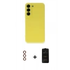 MARSİLYAN™- Galaxy S23 Plus Kılıf Ahenk Serisi - Siyah 6D Antistatik Mat Seramik Hayalet Nano Ekran Koruyucu + Metal Kamera Lens - KI