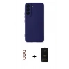 MARSİLYAN™- Galaxy S23 Plus Kılıf Ahenk Serisi - Siyah 6D Antistatik Mat Seramik Hayalet Nano Ekran Koruyucu + Metal Kamera Lens - KI