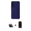 MARSİLYAN™- Galaxy S23 Plus Kılıf Ahenk Serisi - Siyah 6D Antistatik Mat Seramik Hayalet Nano Ekran Koruyucu + Kamera Lens Koruma Cam - SF