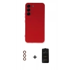 MARSİLYAN™- Galaxy S23 Plus Kılıf Ahenk Serisi - Siyah 6D Antistatik Mat Seramik Hayalet Nano Ekran Koruyucu + Metal Kamera Lens - KI