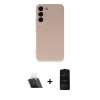 MARSİLYAN™- Galaxy S23 Plus Kılıf Ahenk Serisi - Siyah 6D Antistatik Mat Seramik Hayalet Nano Ekran Koruyucu + Kamera Lens Koruma Cam - SF