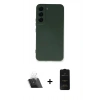 MARSİLYAN™- Galaxy S23 Plus Kılıf Ahenk Serisi - Siyah 6D Antistatik Mat Seramik Hayalet Nano Ekran Koruyucu + Kamera Lens Koruma Cam - SF