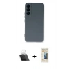 MARSİLYAN™- Galaxy S23 Plus Kılıf Ahenk Serisi - Siyah 6D Mat Seramik Hayalet Nano Ekran Koruyucu + Kamera Lens Koruma Cam - SF
