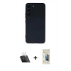 MARSİLYAN™- Galaxy S23 Plus Kılıf Ahenk Serisi - Siyah 6D Mat Seramik Hayalet Nano Ekran Koruyucu + Kamera Lens Koruma Cam - SF