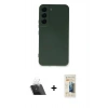 MARSİLYAN™- Galaxy S23 Plus Kılıf Ahenk Serisi - Siyah 6D Mat Seramik Hayalet Nano Ekran Koruyucu + Kamera Lens Koruma Cam - SF