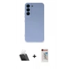 MARSİLYAN™- Galaxy S23 Plus Kılıf Ahenk Serisi - Siyah Hayalet Edge Cam Ekran Koruyucu + Kamera Lens Koruma Cam - SF