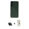 MARSİLYAN™- Galaxy S23 Plus Kılıf Ahenk Serisi - Siyah Mat Seramik Nano Ekran Koruyucu + Şeffaf Kamera Lens Koruma Cam