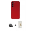 MARSİLYAN™- Galaxy S23 Plus Kılıf Ahenk Serisi - Siyah Mat Seramik Nano Ekran Koruyucu + Şeffaf Kamera Lens Koruma Cam