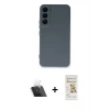 MARSİLYAN™- Galaxy S23 Plus Kılıf Ahenk Serisi - Siyah Mat Seramik Nano Ekran Koruyucu + Şeffaf Kamera Lens Koruma Cam