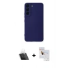 MARSİLYAN™- Galaxy S23 Plus Kılıf Ahenk Serisi - Siyah Seramik Nano Ekran Koruyucu + Kamera Lens Koruma Cam - SF