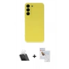 MARSİLYAN™- Galaxy S23 Plus Kılıf Ahenk Serisi - Siyah Seramik Nano Ekran Koruyucu + Kamera Lens Koruma Cam - SF