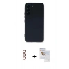 MARSİLYAN™- Galaxy S23 Plus Kılıf Ahenk Serisi - Siyah Seramik Nano Ekran Koruyucu + Metal Kamera Lens - KI