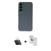 MARSİLYAN™- Galaxy S23 Plus Kılıf Ahenk Serisi - Siyah Seramik Nano Ekran Koruyucu + Şeffaf Kamera Lens Koruma Cam