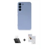 MARSİLYAN™- Galaxy S23 Plus Kılıf Ahenk Serisi - Siyah Seramik Nano Ekran Koruyucu + Şeffaf Kamera Lens Koruma Cam