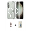 MARSİLYAN™- Galaxy S23 Plus Kılıf Ahenk Yansıma Prime - Siyah 6D Mat Seramik Hayalet Nano Ekran Koruyucu + Metal Kamera Lens - KI