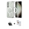 MARSİLYAN™- Galaxy S23 Plus Kılıf Ahenk Yansıma Prime - Siyah Seramik Nano Ekran Koruyucu + Kamera Lens Koruma Cam - SF