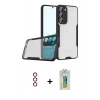 MARSİLYAN™- Galaxy S23 Plus Kılıf Atlas Asil Serisi - Şeffaf Polymer Nano Ekran Koruyucu + Metal Kamera Lens - KI