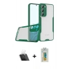 MARSİLYAN™- Galaxy S23 Plus Kılıf Atlas Asil Serisi - Şeffaf Polymer Nano Ekran Koruyucu + Kamera Lens Koruma Cam - SF