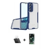 MARSİLYAN™- Galaxy S23 Plus Kılıf Atlas Asil Serisi - Siyah 360 Mat Full Body Arka Koruyucu + Kamera Lens Koruma Cam - SF