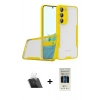 MARSİLYAN™- Galaxy S23 Plus Kılıf Atlas Asil Serisi - Siyah 5D Hayalet Cam Ekran Koruyucu + Kamera Lens Koruma Cam - SF