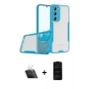 MARSİLYAN™- Galaxy S23 Plus Kılıf Atlas Asil Serisi - Siyah 6D Antistatik Mat Seramik Hayalet Nano Ekran Koruyucu + Kamera Lens Koruma Cam - SF