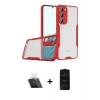 MARSİLYAN™- Galaxy S23 Plus Kılıf Atlas Asil Serisi - Siyah 6D Antistatik Mat Seramik Hayalet Nano Ekran Koruyucu + Kamera Lens Koruma Cam - SF