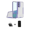 MARSİLYAN™- Galaxy S23 Plus Kılıf Atlas Asil Serisi - Siyah 6D Antistatik Mat Seramik Hayalet Nano Ekran Koruyucu + Kamera Lens Koruma Cam - SF