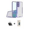 MARSİLYAN™- Galaxy S23 Plus Kılıf Atlas Asil Serisi - Siyah 6D Mat Seramik Hayalet Nano Ekran Koruyucu + Kamera Lens Koruma Cam - SF